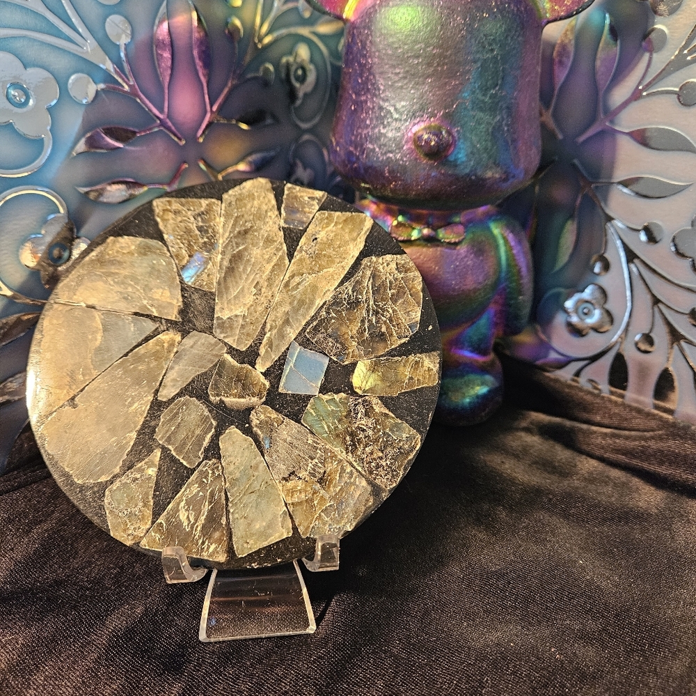 Labradorite Coaster (1) - Picture 2 of 3